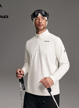 【抗菌polygiene】HEAD海德半开襟长袖T恤秋季款运动户外上衣男士