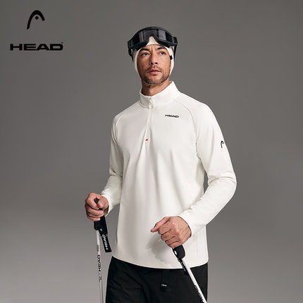 【抗菌polygiene】HEAD海德半开襟长袖T恤秋季款运动户外上衣男士