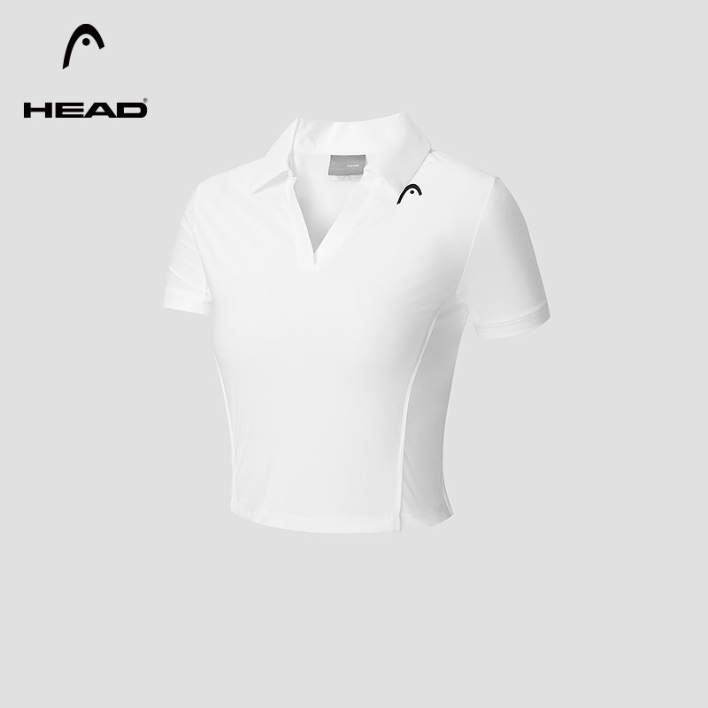 HEAD海德凉感抗菌短款POLO衫2026夏季新款网球运动V领女士短袖T恤