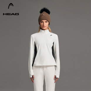 T恤秋季 HEAD海德立领半开襟长袖 运动上衣女 抗菌polygiene