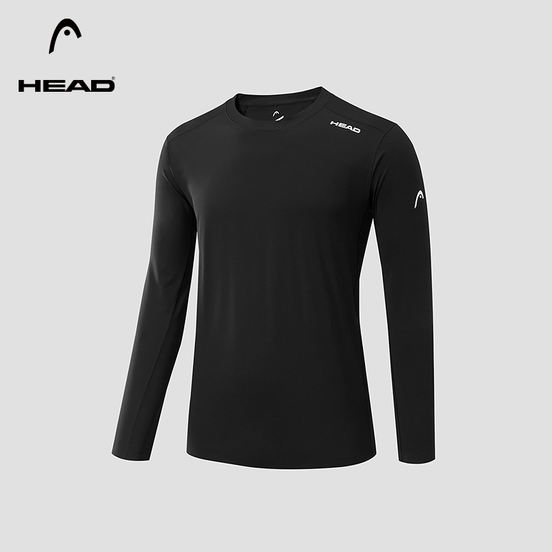 HEAD海德运动健身圆领长袖T恤男