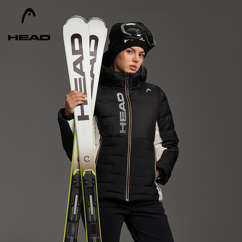 HEAD海德保暖拼色连帽羽绒服女