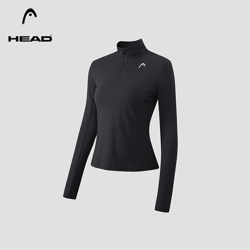 HEAD海德综训半开襟立领长袖T恤2026春季新款吸湿速干运动上衣女