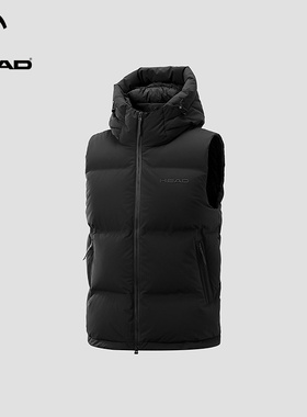 【男女同款】HEAD海德800高蓬羽绒马甲25冬新款95绒连帽保暖外套