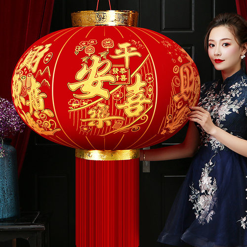 大红灯笼大门口一对2026新款春节过年新年装饰阳台户外led灯挂饰