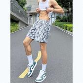 男运动速干设计感潮牌蛇纹三四分中裤 篮球短裤 健身训练 美式 春夏季