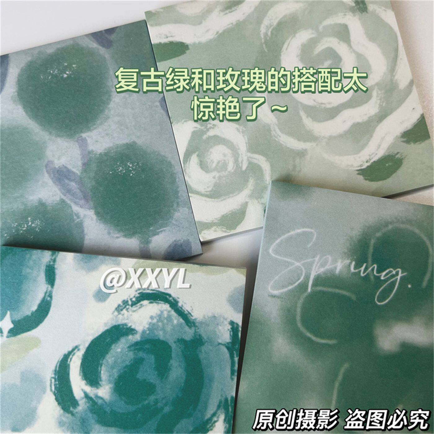 玫瑰花便利贴绿色高颜值留言贴韩系超厚复古ins限定款可粘便签纸怎么样,好用不?