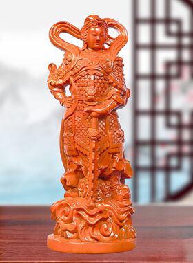 花梨木雕韦驮菩萨佛像摆件护法天神家居客厅摆设公司开业韦陀天