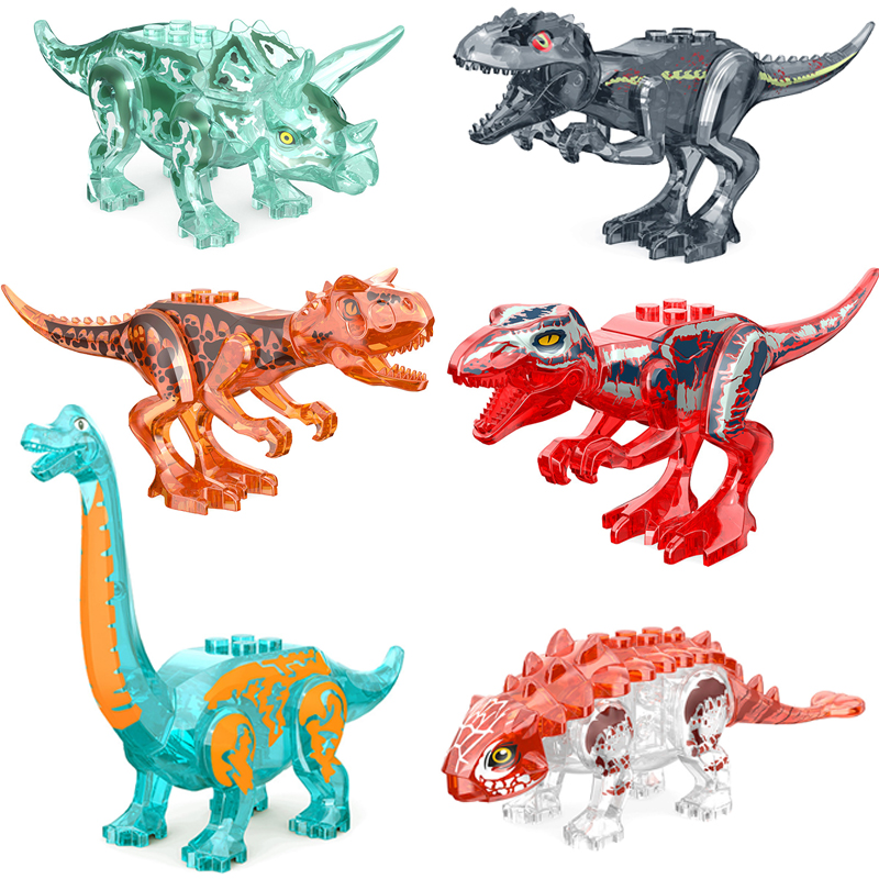 适用于乐高侏罗纪水晶世界恐龙镰刀龙甲龙翼龙霸王食肉龙积木玩具