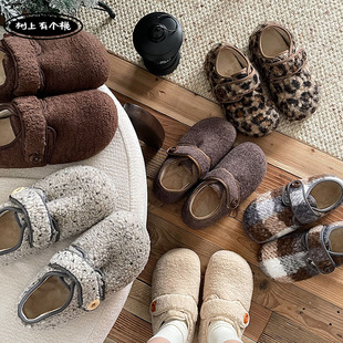 树上有个桃复古勃肯鞋女2025秋季新款百搭一脚蹬懒人休闲毛毛鞋子