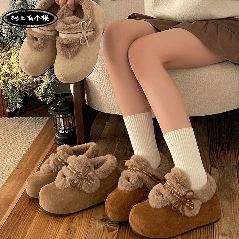 树上有个桃复古勃肯鞋女2026春季新款百搭加绒蝴蝶结内增高棉鞋子,女鞋,勃肯鞋/软木鞋,淘宝优惠券,粉丝福利购,淘宝优惠卷