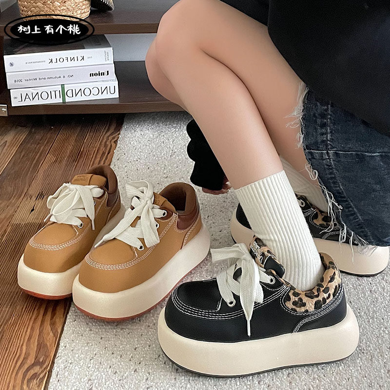 树上有个桃复古厚底板鞋女2026春季新款百搭运动休闲鞋大头面包鞋,女鞋,休闲板鞋,淘宝优惠券,粉丝福利购,淘宝优惠卷