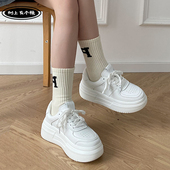 树上有个桃白色板鞋 休闲百搭休闲运动厚底小白鞋 松糕鞋 女2025新款