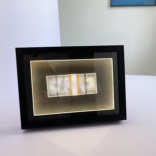 飾品掛畫氣氛美元 外國紙幣鈔展示相框裝 道具創(chuàng)意生日辦公開業(yè)禮物
