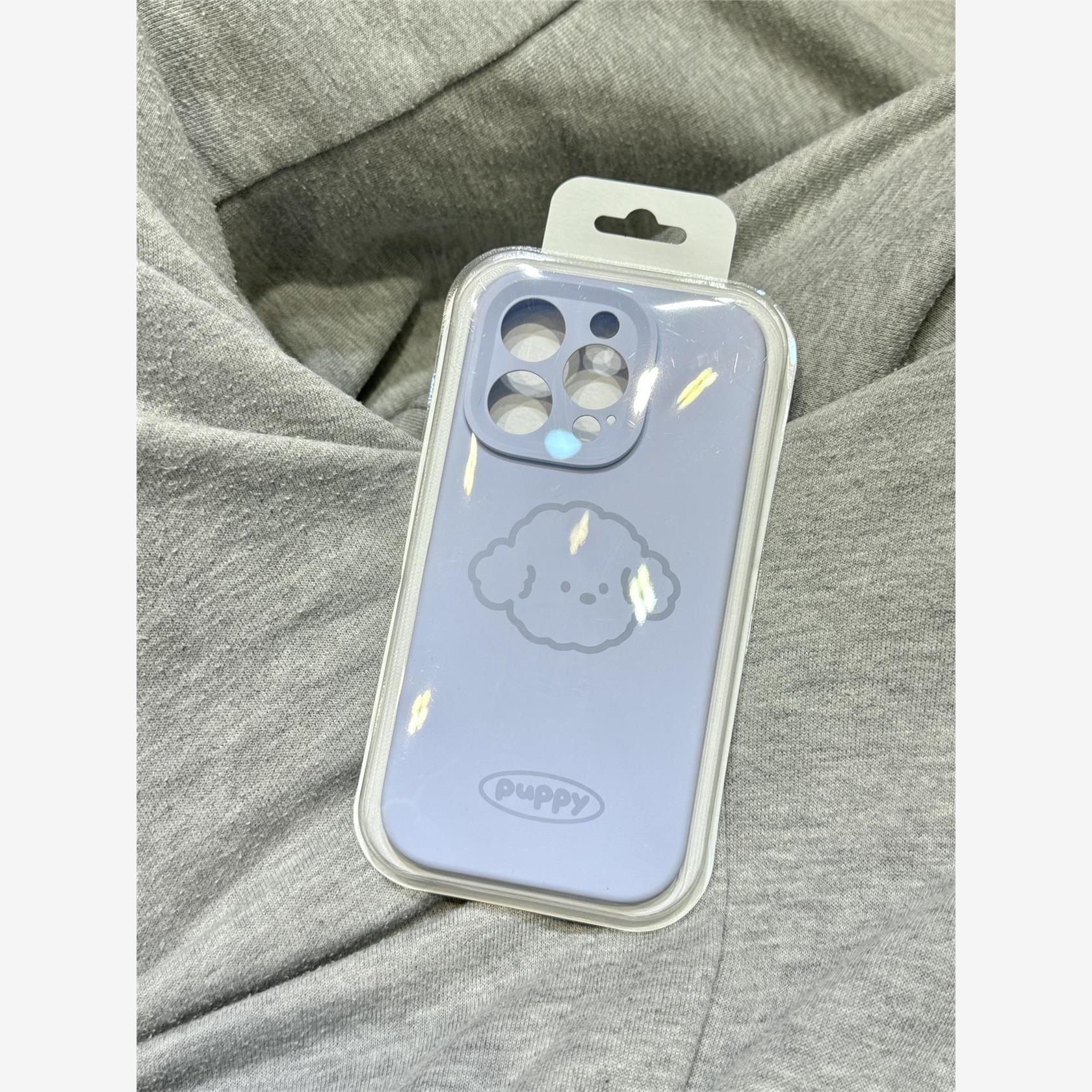 云蓝线狗头图像磨砂液体硅胶适用于iPhone 17 Pro Max苹果14手机壳15新款16 Pro女性13可爱17空气全覆盖防摔