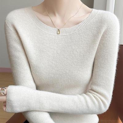 圆领毛衣女秋冬2025新款轻奢高级感内搭修身显瘦长袖针织打底衫