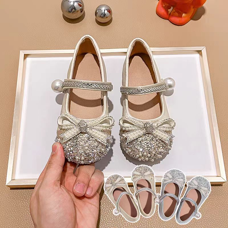 真皮女童水晶鞋公主鞋单鞋小皮鞋