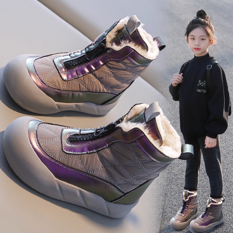 真皮儿童雪地靴大棉鞋女童短靴子