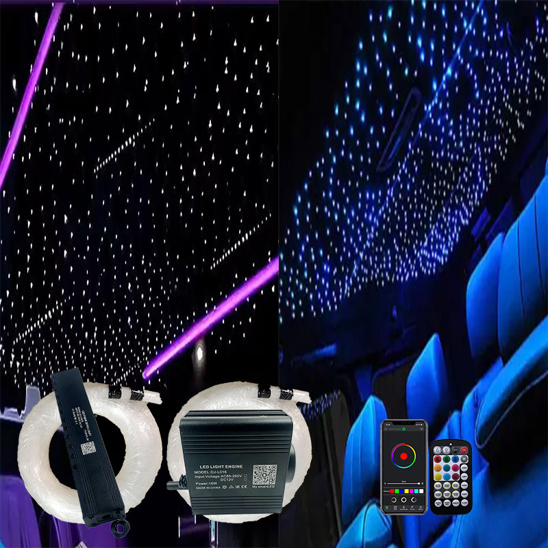 汽车星空顶改装车内饰顶棚滚轮转动光纤灯流星机车载LED声控闪烁