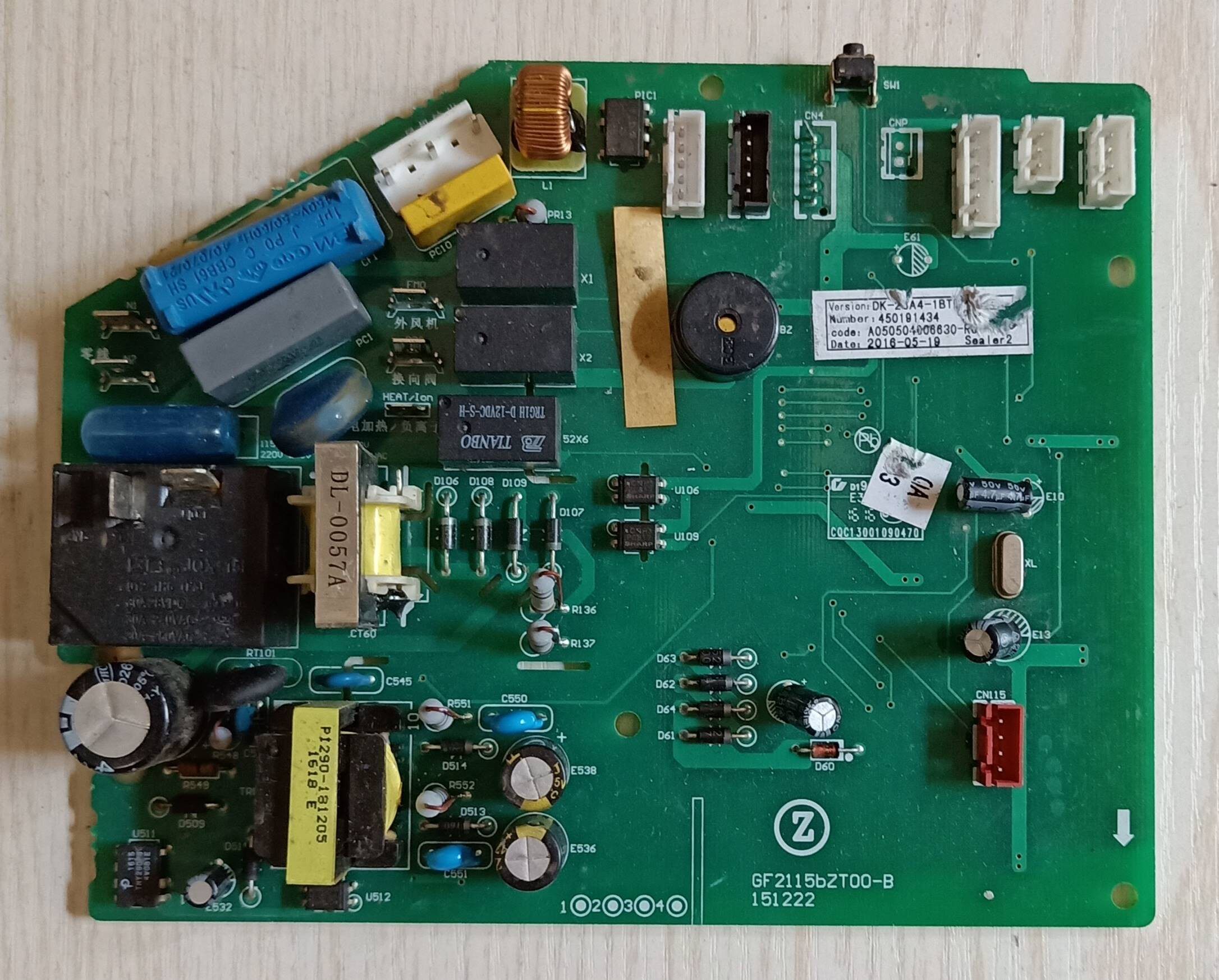 适用于志高空调定频冷暖内机线路板GF2115bZT00-B DK-35A4-1BTD-C