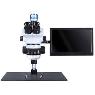 朗齐手机维修显微镜4K高清双目三目高清体视连续变倍7-50倍LED光源主板焊接珠宝鉴定放大镜