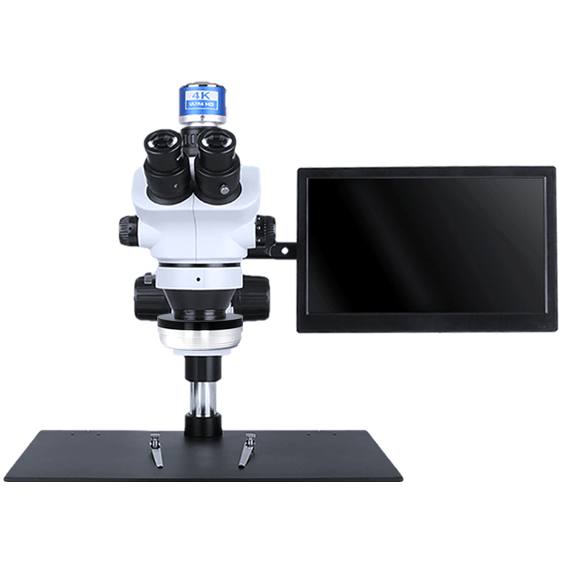 朗齐手机维修显微镜4K高清双目三目高清体视连续变倍7-50倍LED光源主板焊接珠宝鉴定放大镜