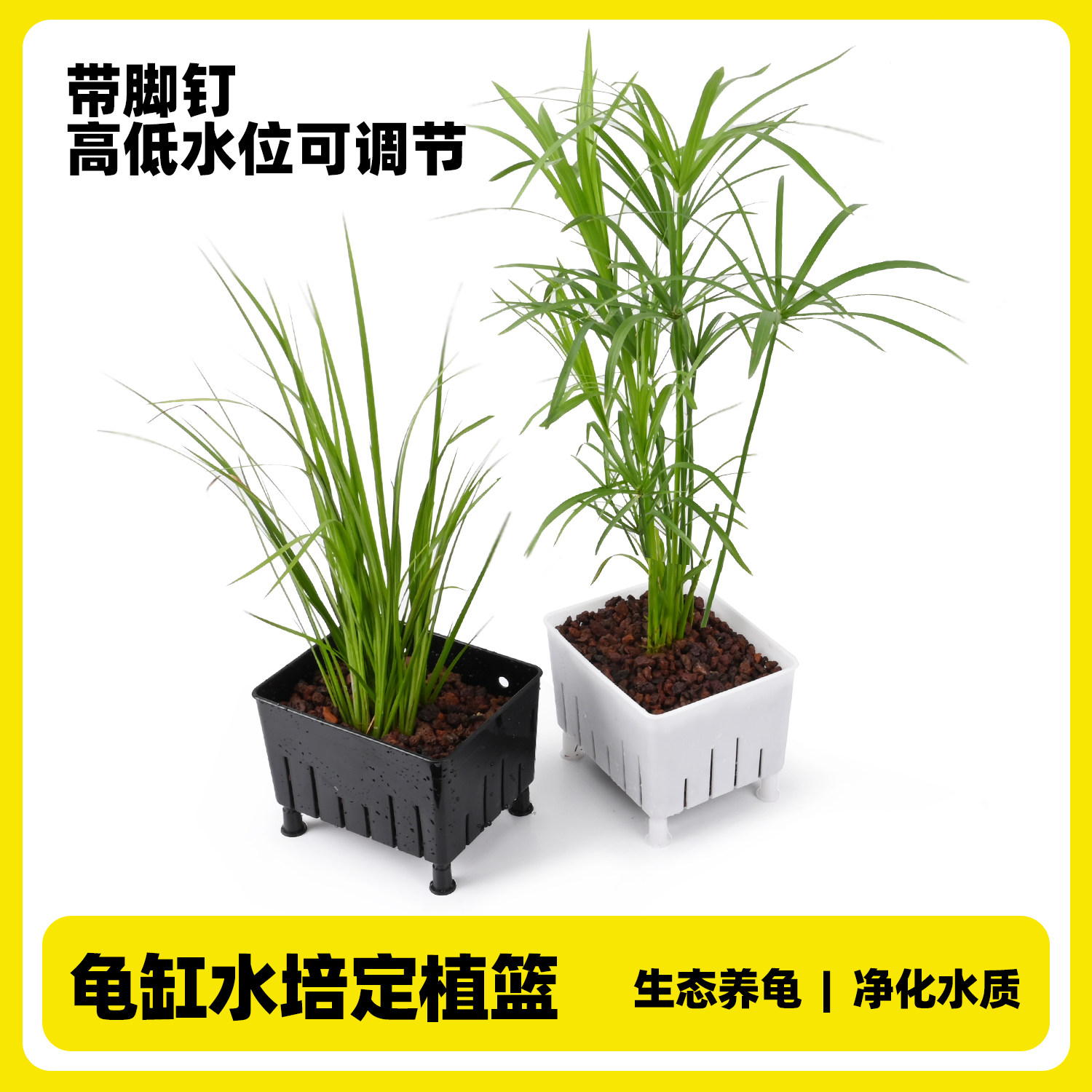 龟缸水草定植篮周转箱水培挺水植物盆栽托架龟箱生态缸造景专用