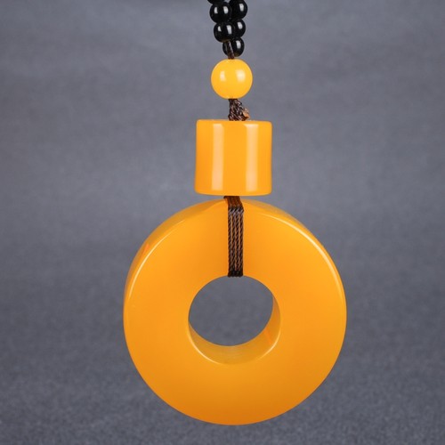 新疆和田黄玉平安扣手把件大号平安扣玉把天然彩玉手玩件把件