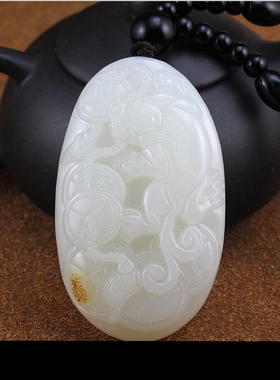 和田玉籽料貔貅手把件羊脂玉招财神兽貔貅把玩件玉麒麟挂件新疆