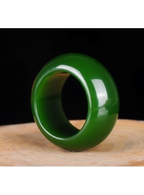 和田玉扳指羊脂级白玉戒指男士碧玉菠菜绿扳指玉戒指男女款玉指环