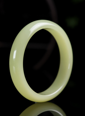 天然新疆和田玉青白玉手镯女款时尚平安镯少女玉镯子籽料玉器