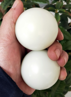 天然和田玉健身球手球手把件保健球鼠标手按摩器中老年康复实心球