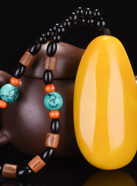 天然新疆和田玉黄玉籽料原石手把件男款女士玉石把玩件把件挂件