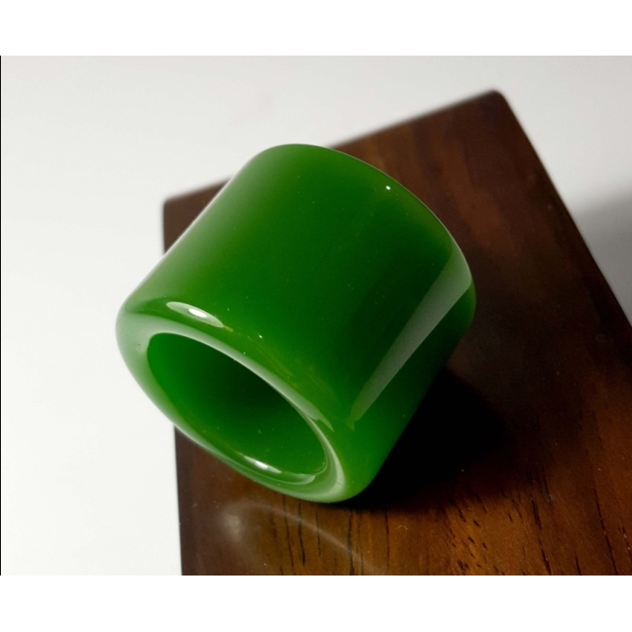 天然新疆碧玉扳指戒指原矿和田玉碧玉满绿扳指指环男女款指环戒指