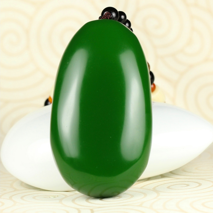 天然和田玉碧玉原石手把件菠菜绿碧玉把件新坑玉挂件把玩件摆件