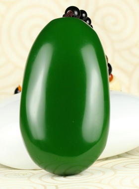 天然和田玉碧玉原石手把件菠菜绿碧玉把件新坑玉挂件把玩件摆件