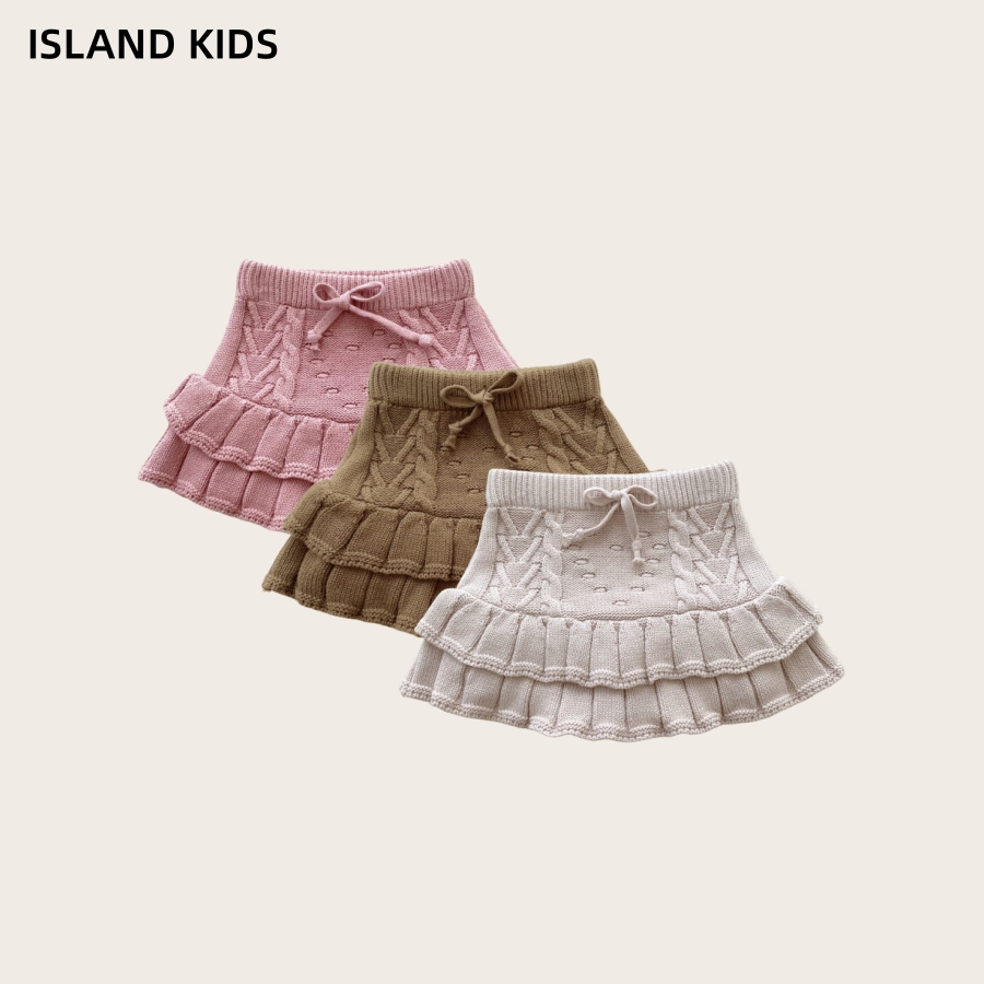 女童百搭针织假两件短裤裙