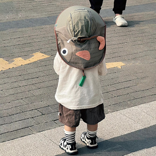 MOMO HOME家居儿童防晒帽防紫外线男孩女童大帽檐遮阳帽宝宝