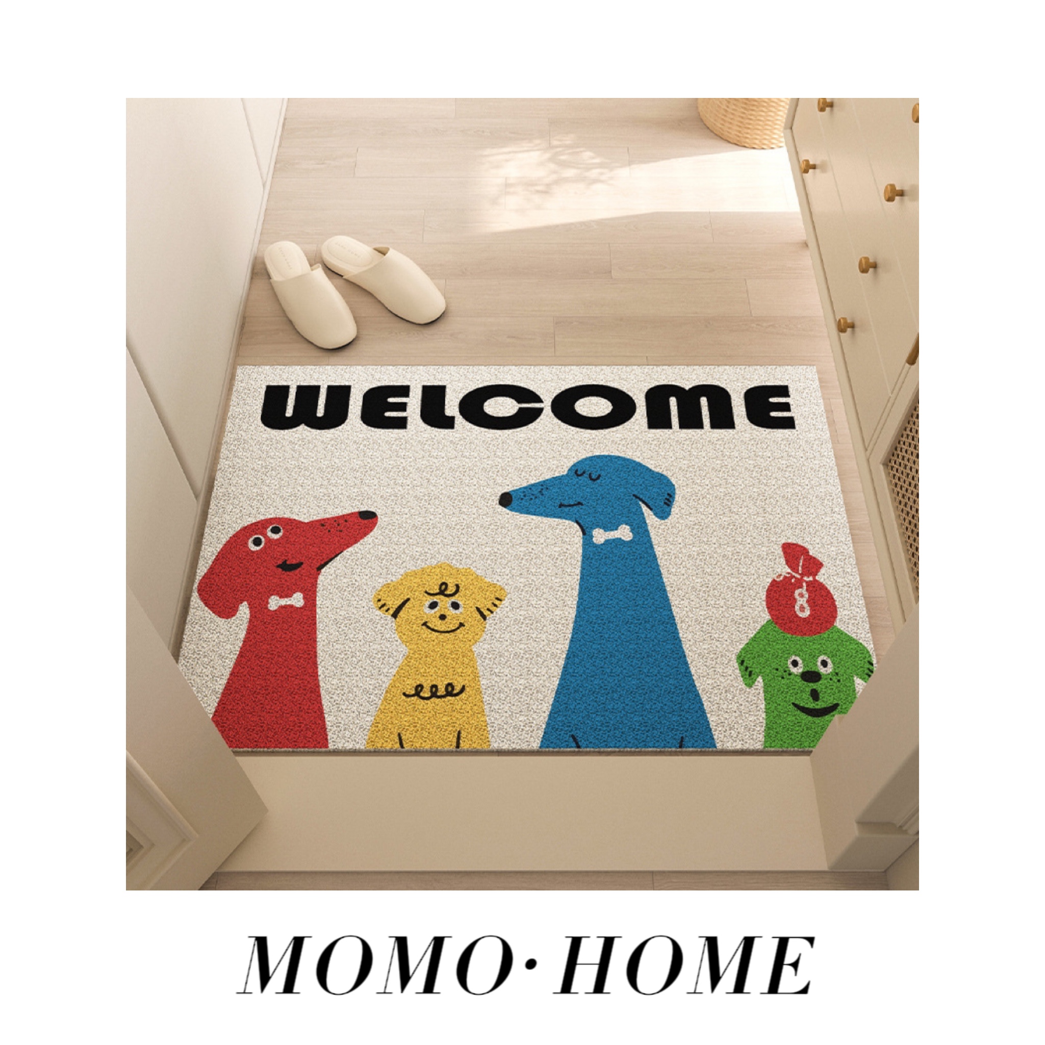 MOMO 小红书卡通入户地垫pvc地垫丝圈玄关耐磨耐脏地垫进门