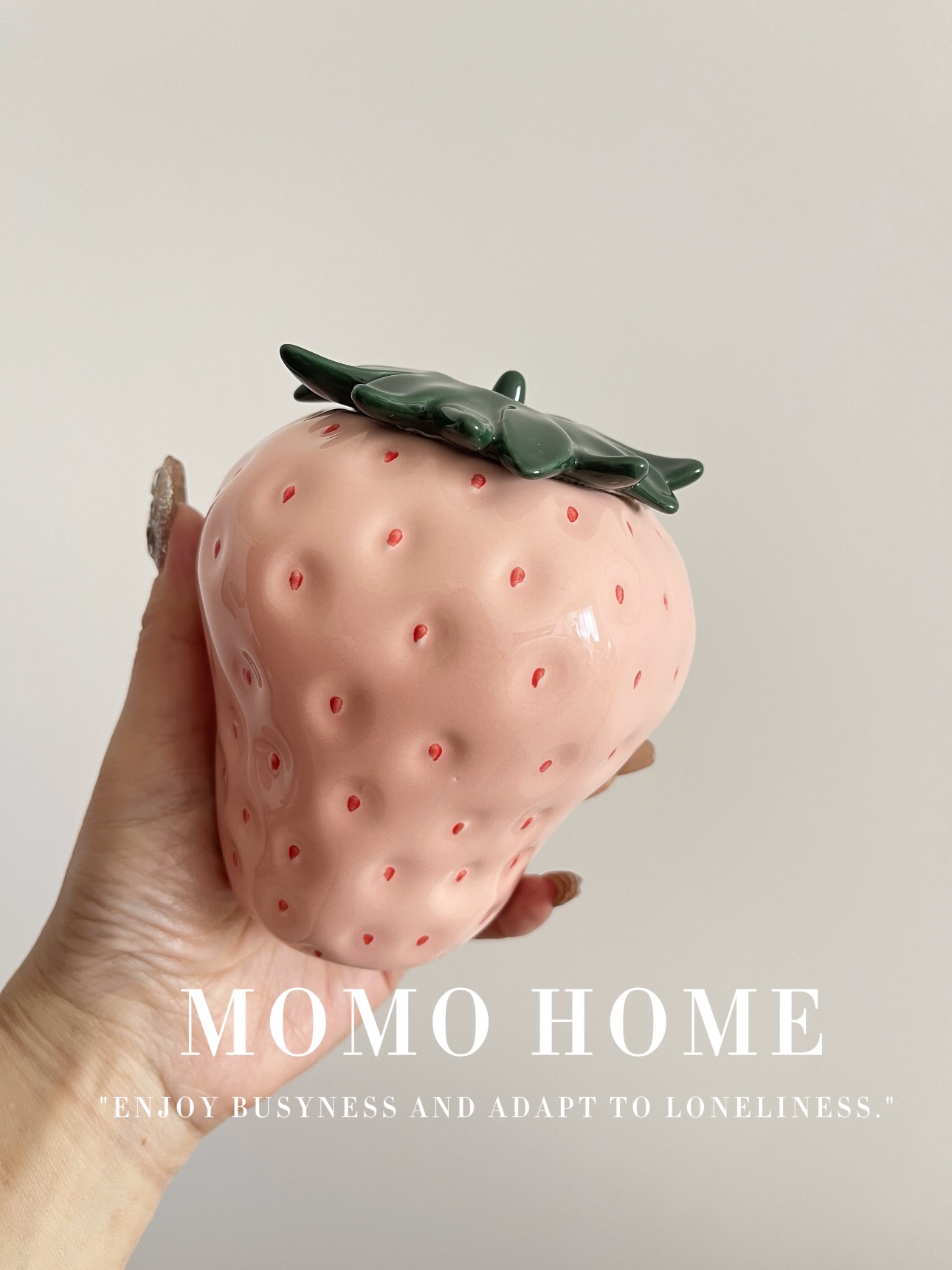 MOMO HOME家居草莓茶叶罐中式创意陶瓷红茶储存罐密封罐手工