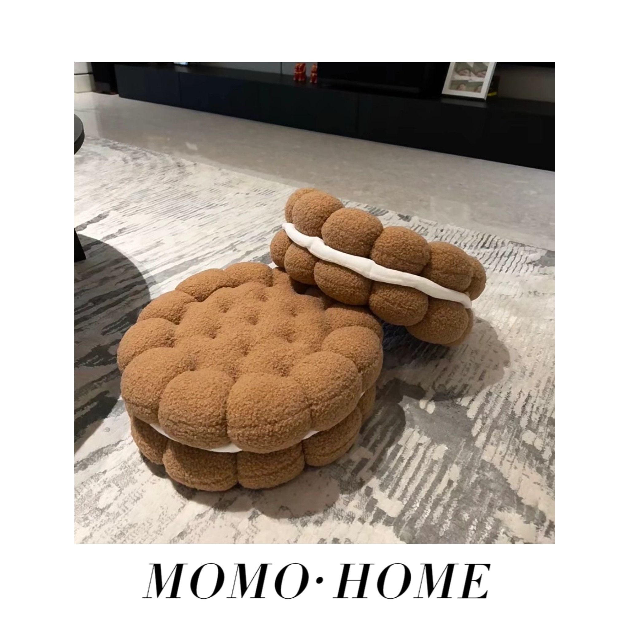 MOMO HOME家居小红书饼干羊羔绒坐垫靠垫 ins风办公沙发垫腰靠枕,居家布艺,沙发垫,淘宝优惠券,粉丝福利购,淘宝优惠卷