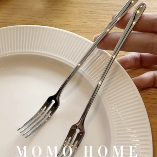 MOMO HOME家居不锈钢水果叉西餐圆孔叉酒店家用甜品叉餐叉牛排刀