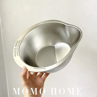 MOMO 304不锈钢洗菜盆沥水篮洗米筛淘米盆厨房神器 HOME家居