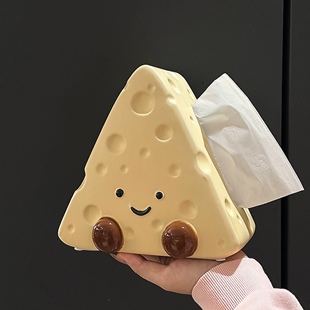 MOMO奶油风可爱纸巾盒餐桌创意客厅茶几卡通装饰摆件陶瓷梳妆台抽