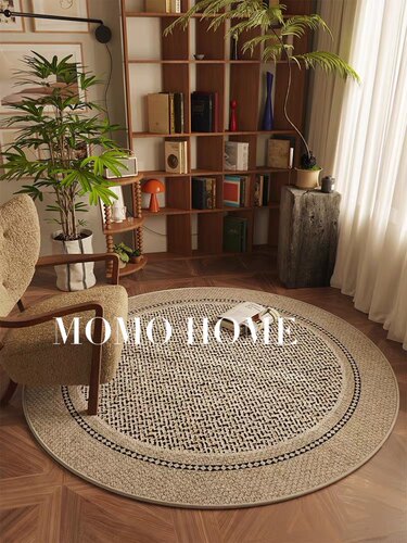MOMO HOME家居小红书圆形现代地毯客厅沙发茶几毯圈绒书房
