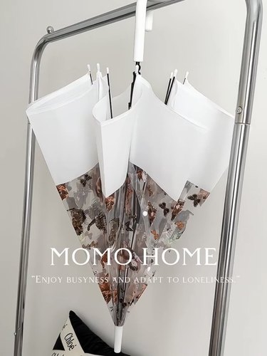 MOMO HOME家居小红书同款油画猫咪透明伞全自动长柄伞