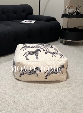 MOMO HOME家居小红书斑马坐墩猫咪坐墩子懒人坐垫可拆洗矮凳白色