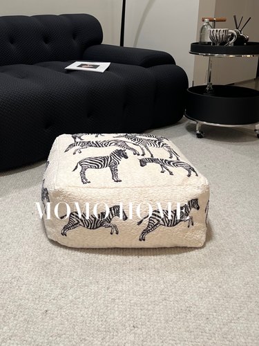 MOMO HOME家居小红书斑马坐墩猫咪坐墩子懒人坐垫可拆洗矮凳白色