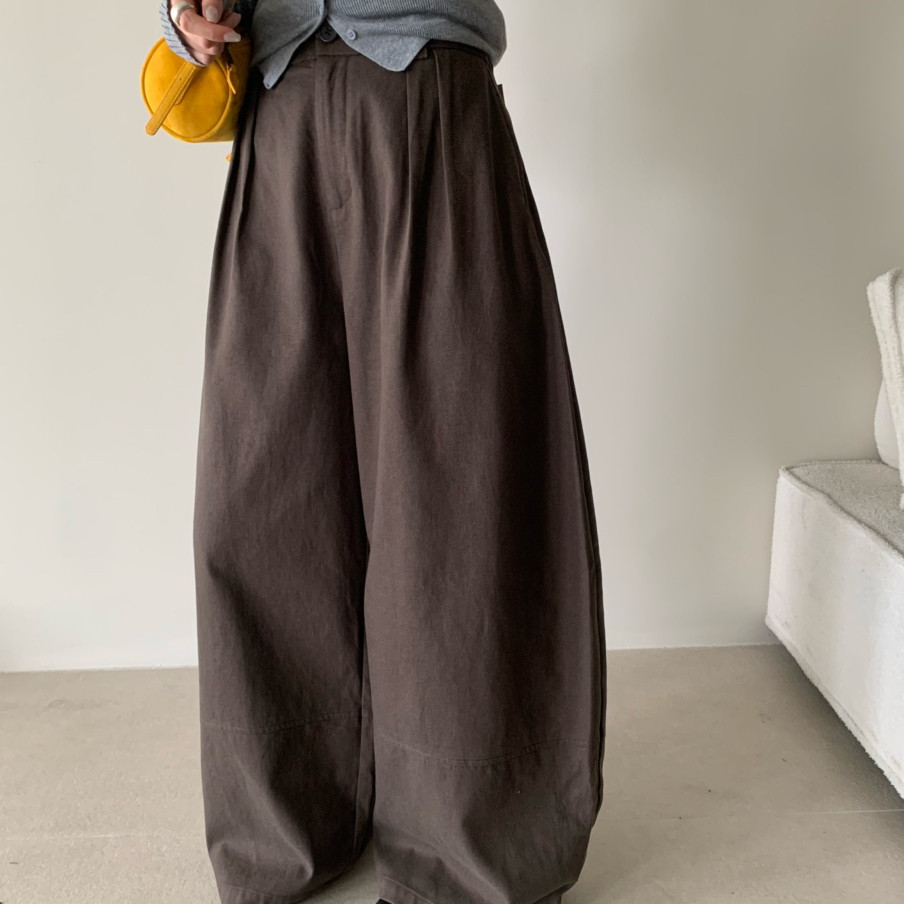 BLESSED MOMENT秋上新韩系简约百搭休闲阔腿灯笼休闲裤FK1300