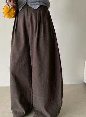 BLESSED MOMENT秋上新韩系简约百搭休闲阔腿灯笼休闲裤FK1300